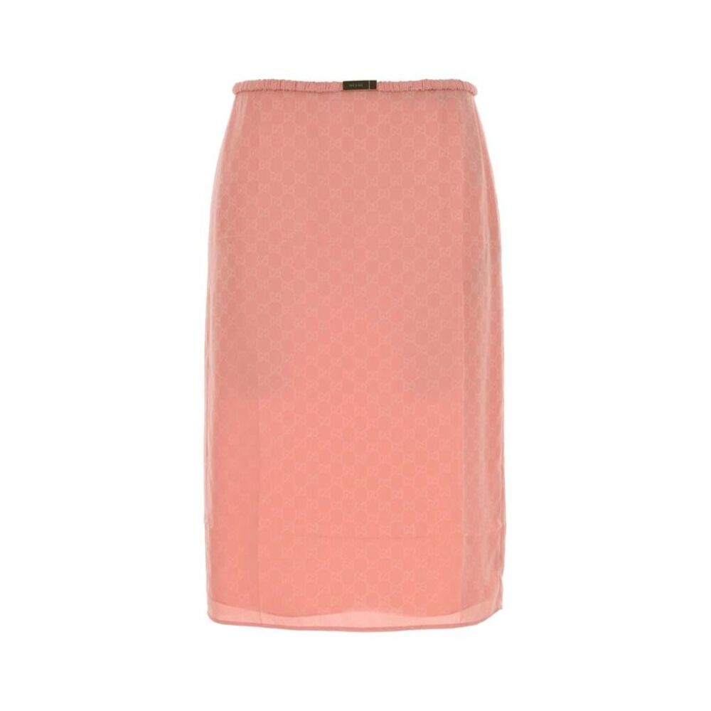 Gucci Women Pink Gg Silk Skirt - Picture 1 of 2